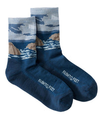 L.L.Bean Adults' Farm to Feet Cape Headlight Lighthouse Light Cushion 3/4 Crew Socks CLOTHING|FOOTWEAR