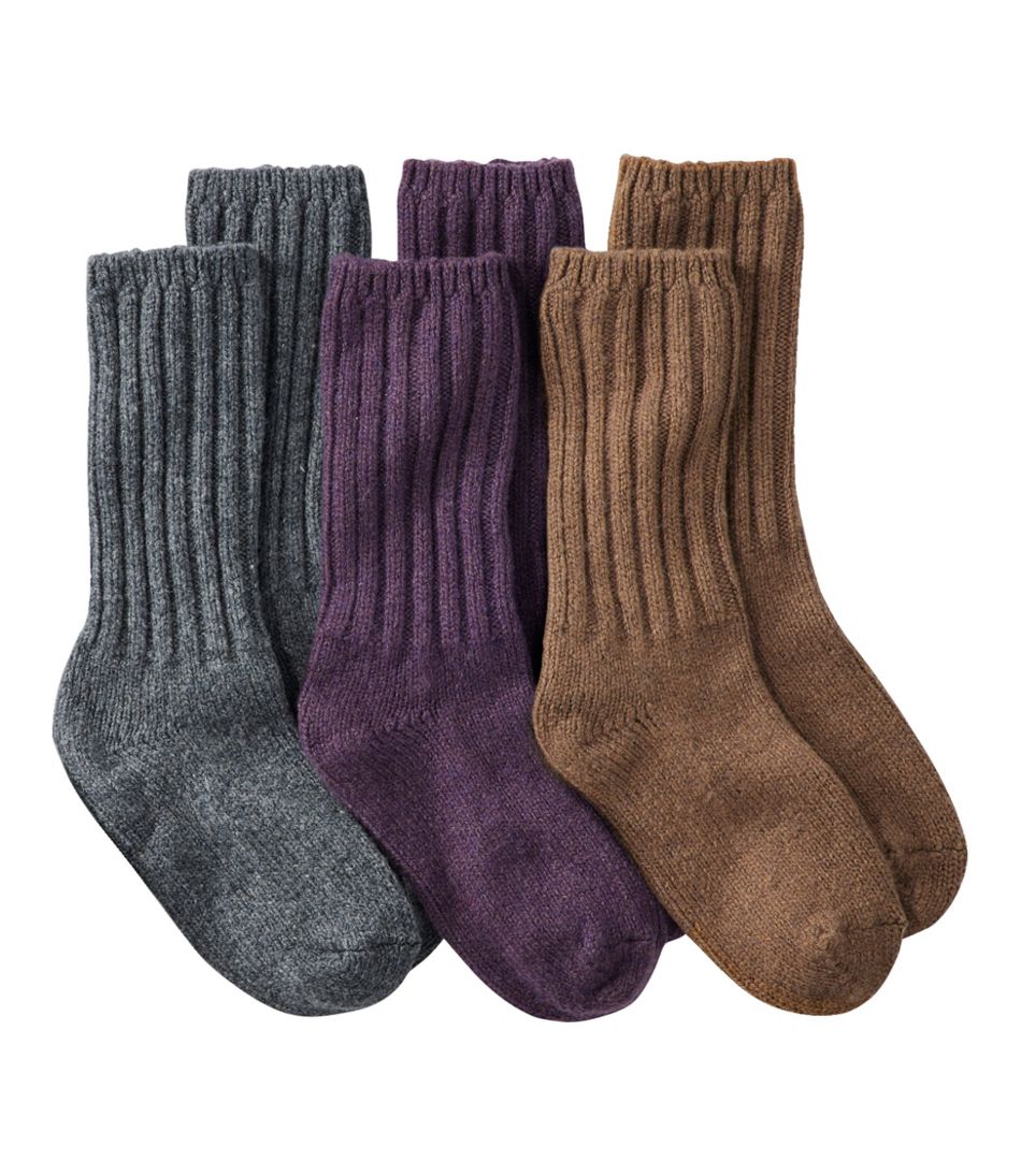 L.L.Bean Adults' Merino Wool Ragg Socks, 3-Pack CLOTHING|FOOTWEAR