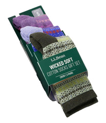 L.L.Bean Adults' Wicked Soft Cotton Socks Fair Isle Gift Set, 3-Pack CLOTHING|FOOTWEAR