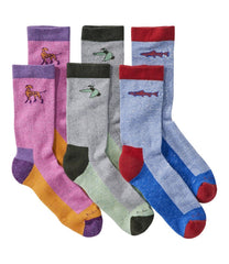 L.L.Bean Adults' Wicked Soft Cotton Socks Animal Gift Set, 3-Pack CLOTHING|FOOTWEAR