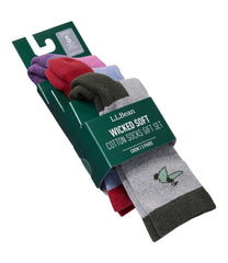 L.L.Bean Adults' Wicked Soft Cotton Socks Animal Gift Set, 3-Pack CLOTHING|FOOTWEAR