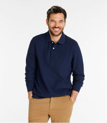 L.L.Bean Men's Premium Double L® Polo, Long-Sleeve Without Pocket CLOTHING|SALE