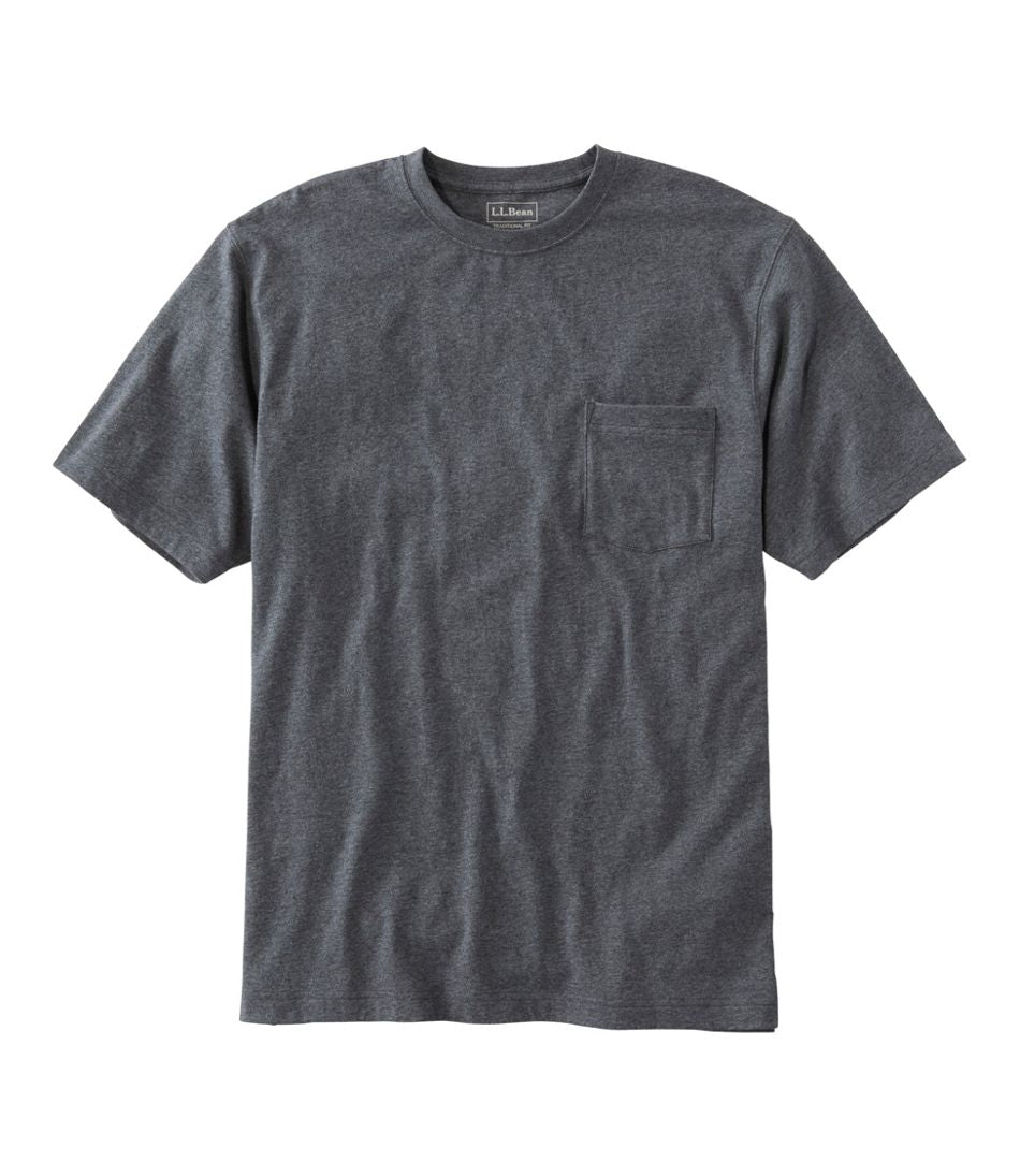 L.L.Bean Men's Carefree Unshrinkable Tee with Pocket, Traditional Fit CLOTHING|SALE