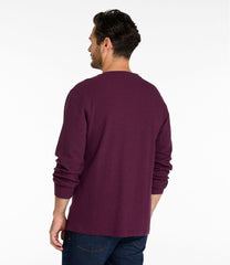 L.L.Bean Men's Unshrinkable Mini-Waffle Henley, Long-Sleeve Traditional Fit CLOTHING|SALE