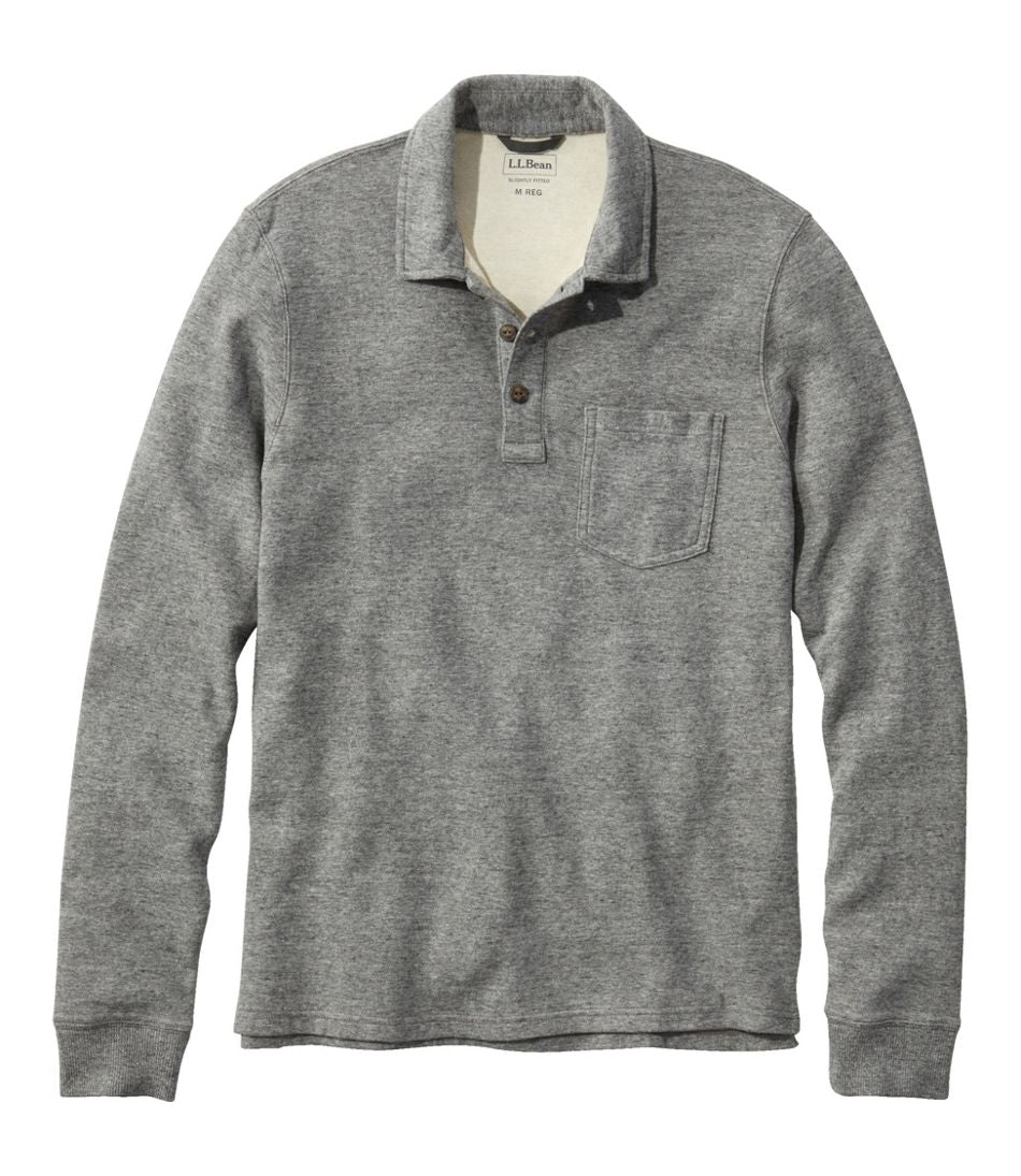 L.L.Bean Men's Washed Cotton Double-Knit Polo, Long-Sleeve CLOTHING|SALE