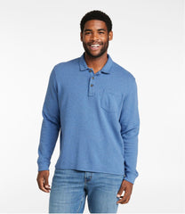 L.L.Bean Men's Washed Cotton Double-Knit Polo, Long-Sleeve CLOTHING|SALE