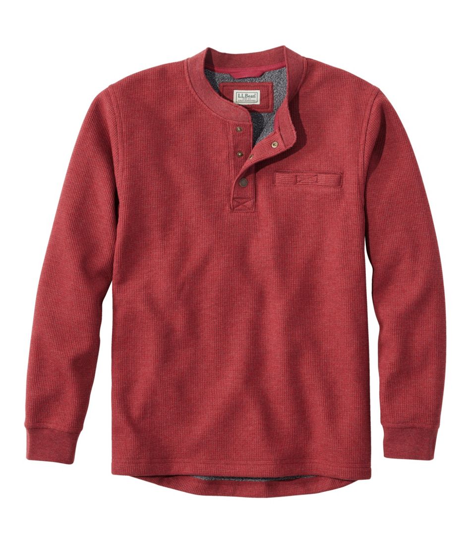 L.L.Bean Men's Katahdin Iron Works® Bonded Waffle Fleece Henley CLOTHING