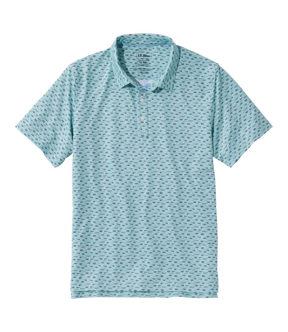 L.L.Bean Men's Comfort Stretch Performance® Party Polo, Slightly Fitted, Short-Sleeve, Print CLOTHING