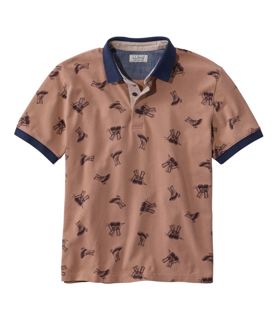 L.L.Bean Men's Casco Bay Rugged Polo, Short-Sleeve, Print CLOTHING|SALE