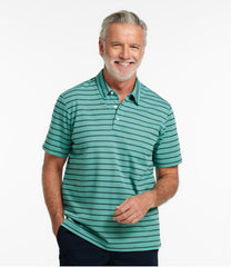 L.L.Bean Men's Comfort Stretch Performance® Polo, Short-Sleeve, Slightly Fitted, Stripe CLOTHING