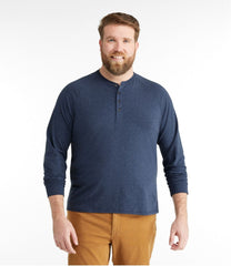 L.L.Bean Men's Comfort Stretch Pima Tee Shirt, Long-Sleeve Henley CLOTHING|SALE