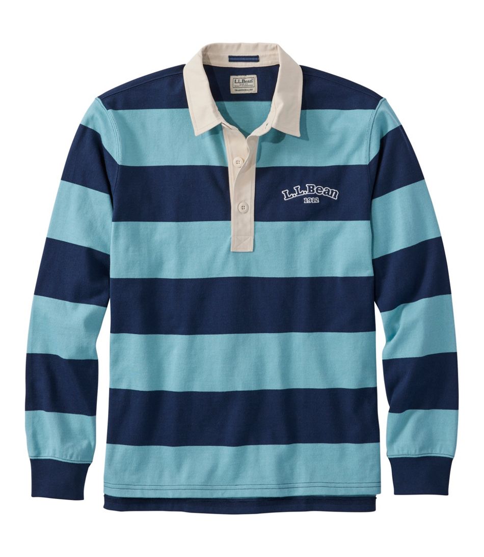 L.L.Bean Men's Bean's Vintage Soft Rugby, Stripe Embroidered CLOTHING