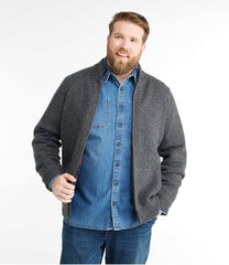 L.L.Bean Men's Classic Ragg Wool Sweater, Full-Zip Flannel-Lined CLOTHING