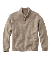 L.L.Bean Men's Classic Ragg Wool Sweater, Henley CLOTHING