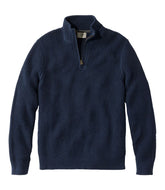 L.L.Bean Men's Organic Cotton Waffle Sweater, Quarter Zip CLOTHING