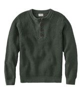 L.L.Bean Men's Organic Cotton Waffle Sweater, Henley CLOTHING