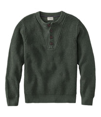 L.L.Bean Men's Organic Cotton Waffle Sweater, Henley CLOTHING