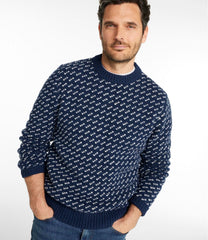 L.L.Bean Men's Bean's Classic Ragg Wool Sweater, Crewneck, Bird's-Eye CLOTHING