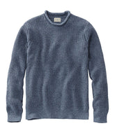 L.L.Bean Men's Organic Cotton Waffle Sweater, Rollneck Crew CLOTHING