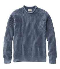 L.L.Bean Men's Organic Cotton Waffle Sweater, Rollneck Crew CLOTHING