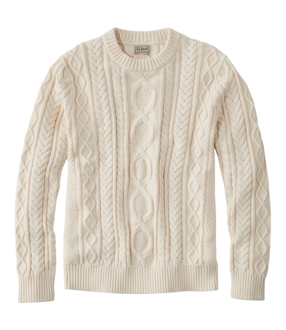 L.L.Bean Men's Bean's Heritage Soft Cotton Fisherman Sweater, Crewneck CLOTHING|SALE