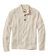 L.L.Bean Men's Bean's Heritage Soft Cotton Fisherman Sweater, Button-Mock CLOTHING|SALE