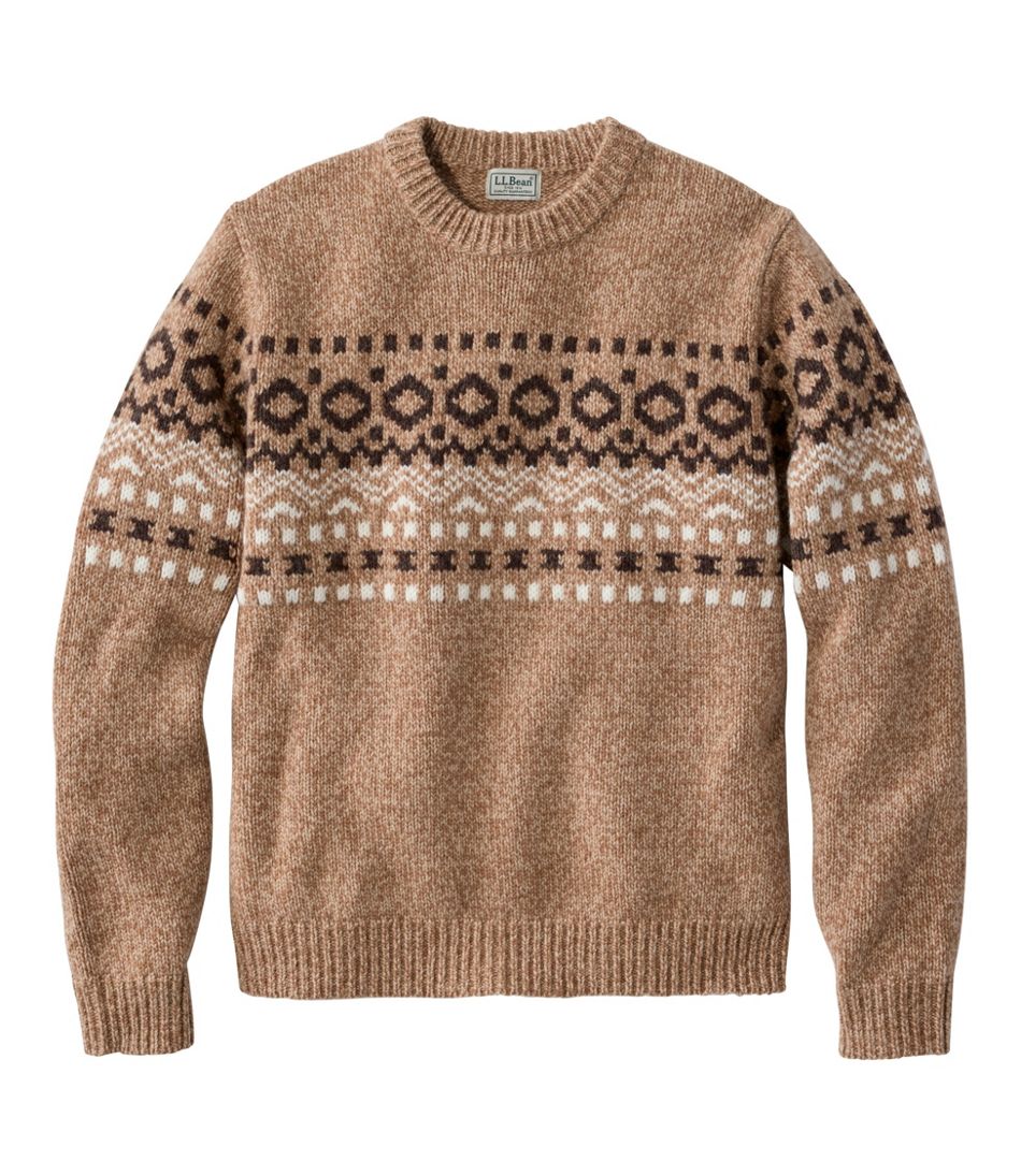 L.L.Bean Men's Bean's Classic Ragg Wool Sweater, Crewneck, Fair Isle CLOTHING