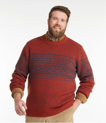 L.L.Bean Men's Bean's Classic Ragg Wool Sweater, Crewneck, Fair Isle CLOTHING