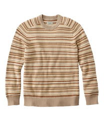 L.L.Bean Men's Sunwashed Textured Cotton Sweater, Crewneck, Stripe CLOTHING|SALE