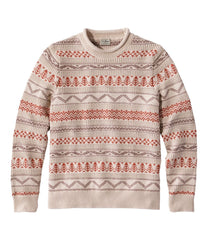 L.L.Bean Men's Organic Cotton Waffle Sweater, Crewneck, Fair Isle CLOTHING