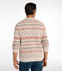 L.L.Bean Men's Organic Cotton Waffle Sweater, Crewneck, Fair Isle CLOTHING