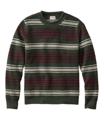 L.L.Bean Men's Organic Cotton Waffle Sweater, Rollneck Crew, Stripe CLOTHING|SALE