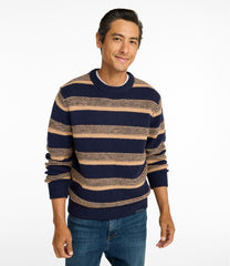 L.L.Bean Men's Bean's Classic Ragg Wool Sweater, Crewneck, Stripe CLOTHING