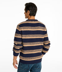 L.L.Bean Men's Bean's Classic Ragg Wool Sweater, Crewneck, Stripe CLOTHING