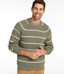 L.L.Bean Men's Mariner Rib Crew Sweater, Stripe CLOTHING