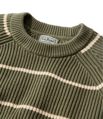L.L.Bean Men's Mariner Rib Crew Sweater, Stripe CLOTHING