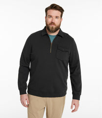 L.L.Bean Men's Sunwashed Sweatshirt, Quarter-Zip Polo, Long-Sleeve CLOTHING