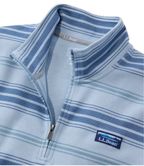 L.L.Bean Men's Comfort Stretch Performance® Piqué, Quarter-Zip Pullover, Stripe CLOTHING|SALE