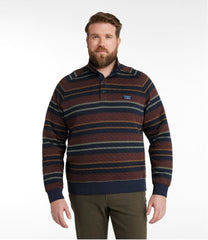 L.L.Bean Men's Quilted Sweatshirt, Mockneck, Stripe CLOTHING|SALE