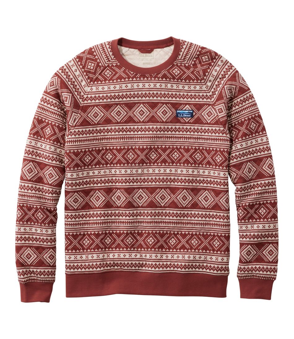 L.L.Bean Men's Bean's Quilted Sweatshirt, Crewneck, Print CLOTHING|SALE