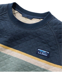 L.L.Bean Men's Quilted Sweatshirt, Crewneck, Stripe CLOTHING