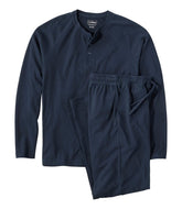 L.L.Bean Men's Bean's Cotton Knit Pajamas, Henley PJ Set CLOTHING|SALE