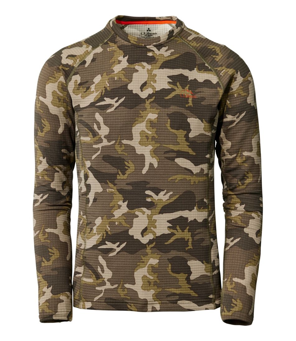 L.L.Bean Men's Heavyweight Base Layer Crew Top, Print CLOTHING