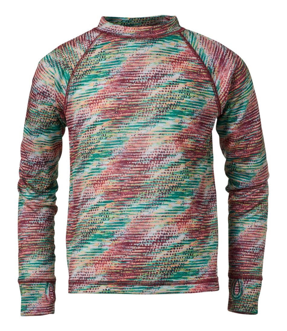 L.L.Bean Kids' Wicked Warm Midweight Long Underwear, Top Print CLOTHING