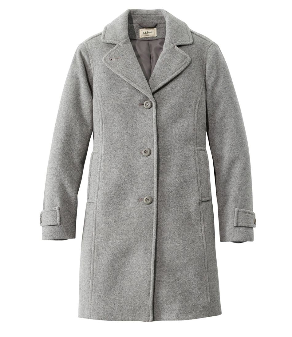 L.L.Bean Women's Classic Lambswool Polo Coat, Three-Quarter Length OUTERWEAR