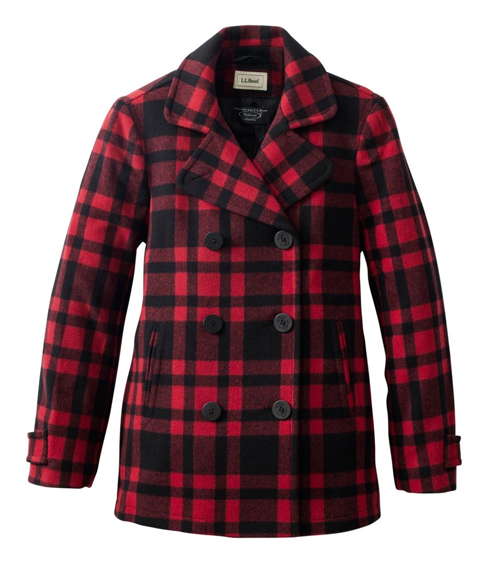 L.L.Bean Women's Classic Lambswool Peacoat, Pattern OUTERWEAR