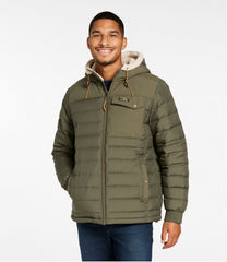L.L.Bean Men's Mountain Classic Down Hooded Jacket, Sherpa-Lined OUTERWEAR