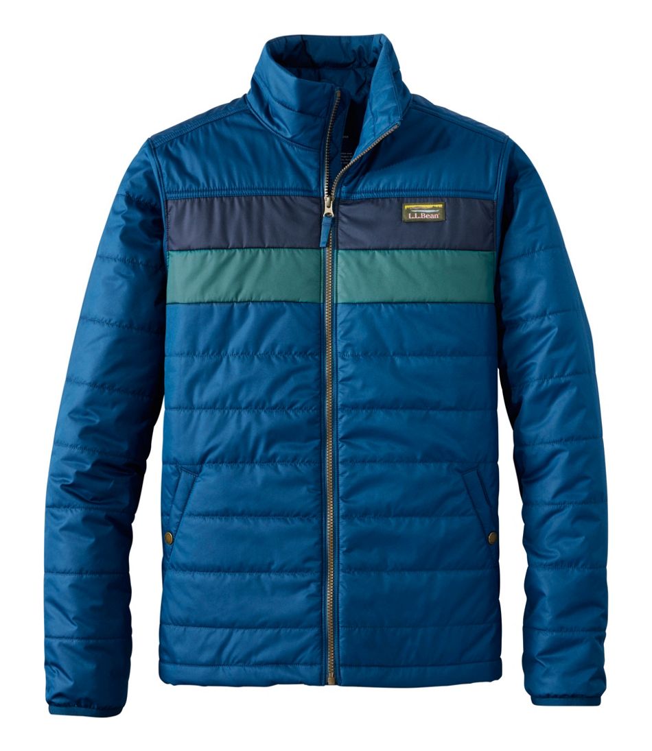 L.L.Bean Men's Mountain Classic Puffer Jacket, Colorblock OUTERWEAR|SALE