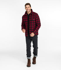L.L.Bean Men's Maine Guide Zip-Front Jac-Shirt with PrimaLoft, Plaid OUTERWEAR|OUTDOOR EQUIPMENT|SALE