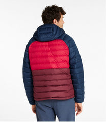 L.L.Bean Men's Bean's Down Hooded Jacket, Colorblock OUTERWEAR|SALE